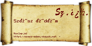 Szász Ádám névjegykártya