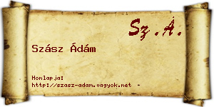 Szász Ádám névjegykártya